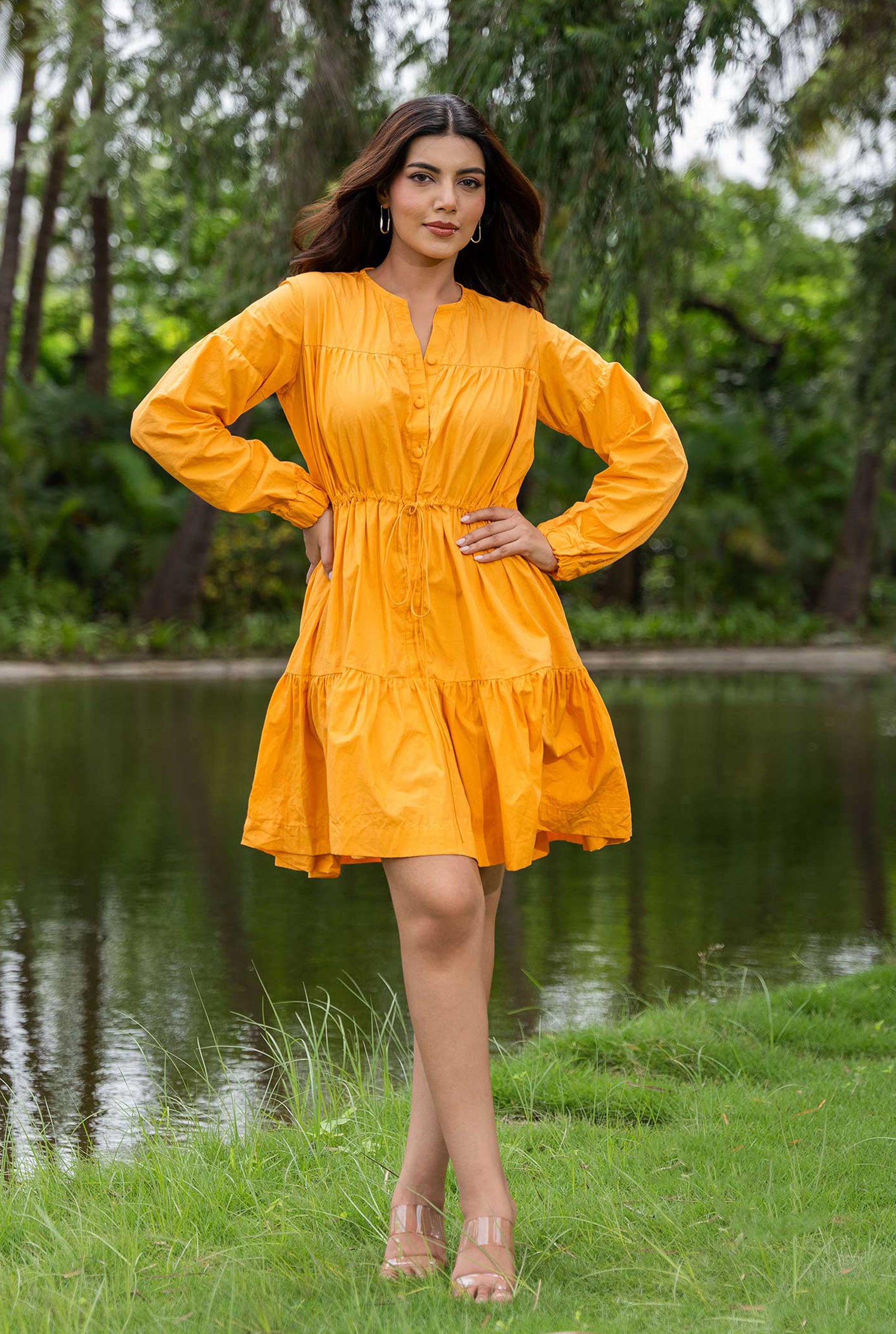 Mango Flared Adjustable Short Dress The Tropiq Mango Flared Adjustable Short Dress The Tropiq